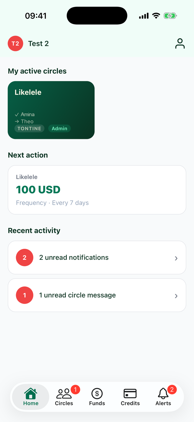 The Likelemba home screen on a phone